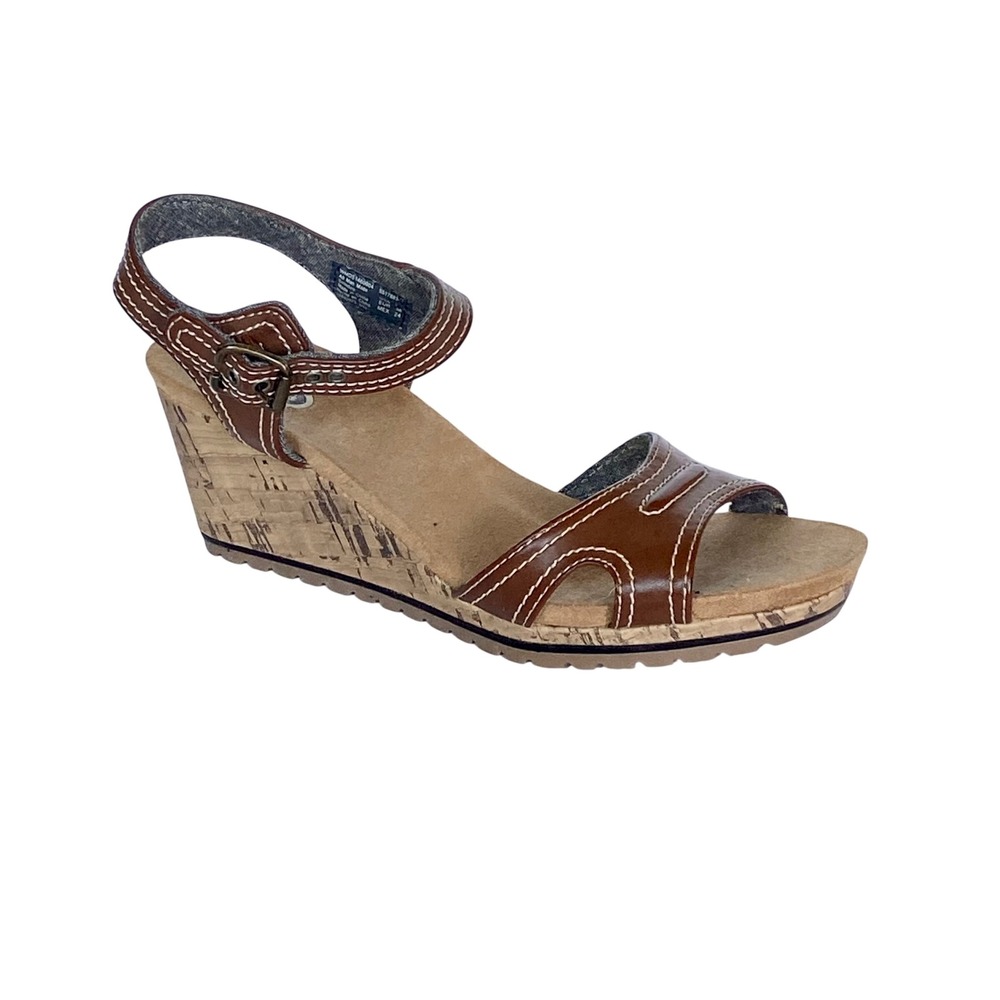 Dr Scholls Womens Brown Cork‎ Wedge Sandals Advanced Comfort Size 7 WMDS1460004